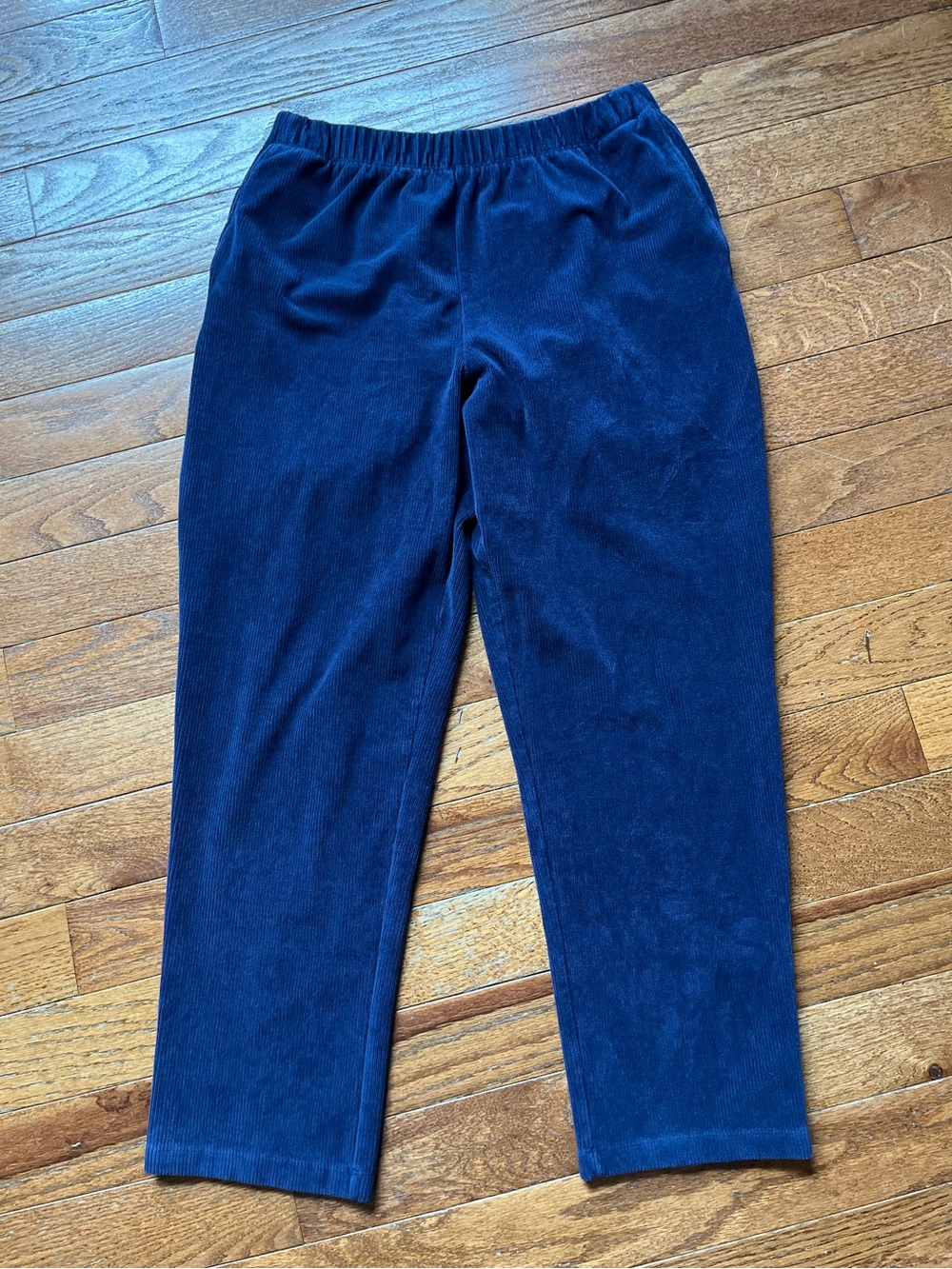 Lands End Women’s Navy Blue Pull-On Corduroy Pants, Size Medium Petite - Picture 2 of 6